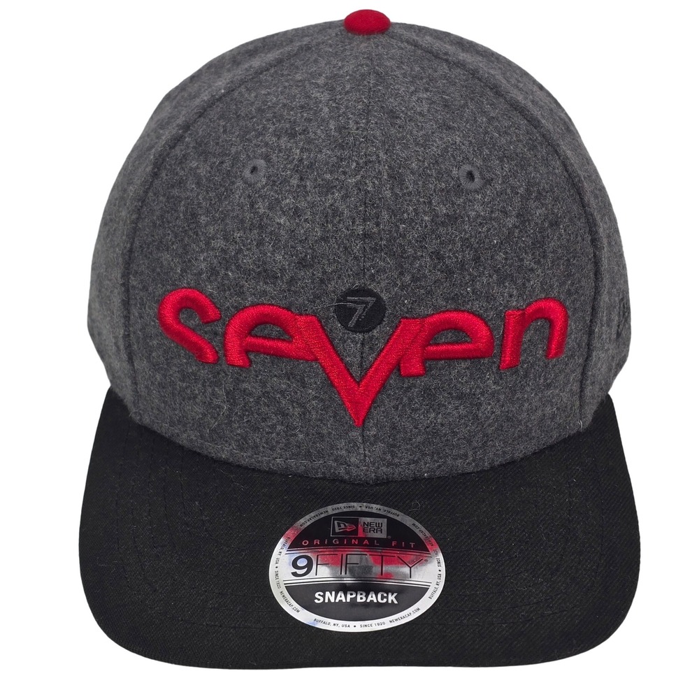 Seven MX Snapback Hat OSFA Grey Wool Flat Bill Motocross Cap OSFA New Era 9FIFTY